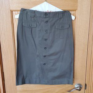 GAP Army Green KHAKIS Button Down Skirt Size 4